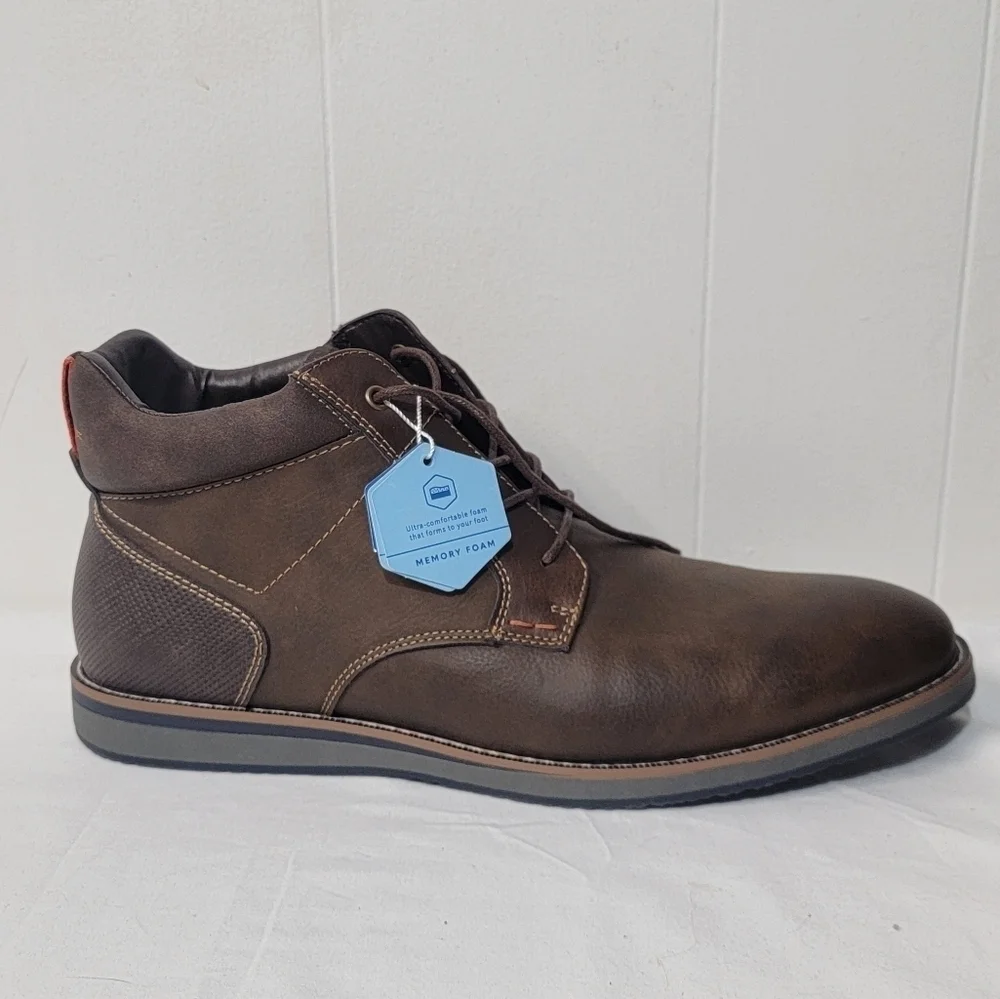 Nunn Bush Circuit DC PTBT Plain Toe Casual Boot Men’s 12 comfort Gel Mem Foam